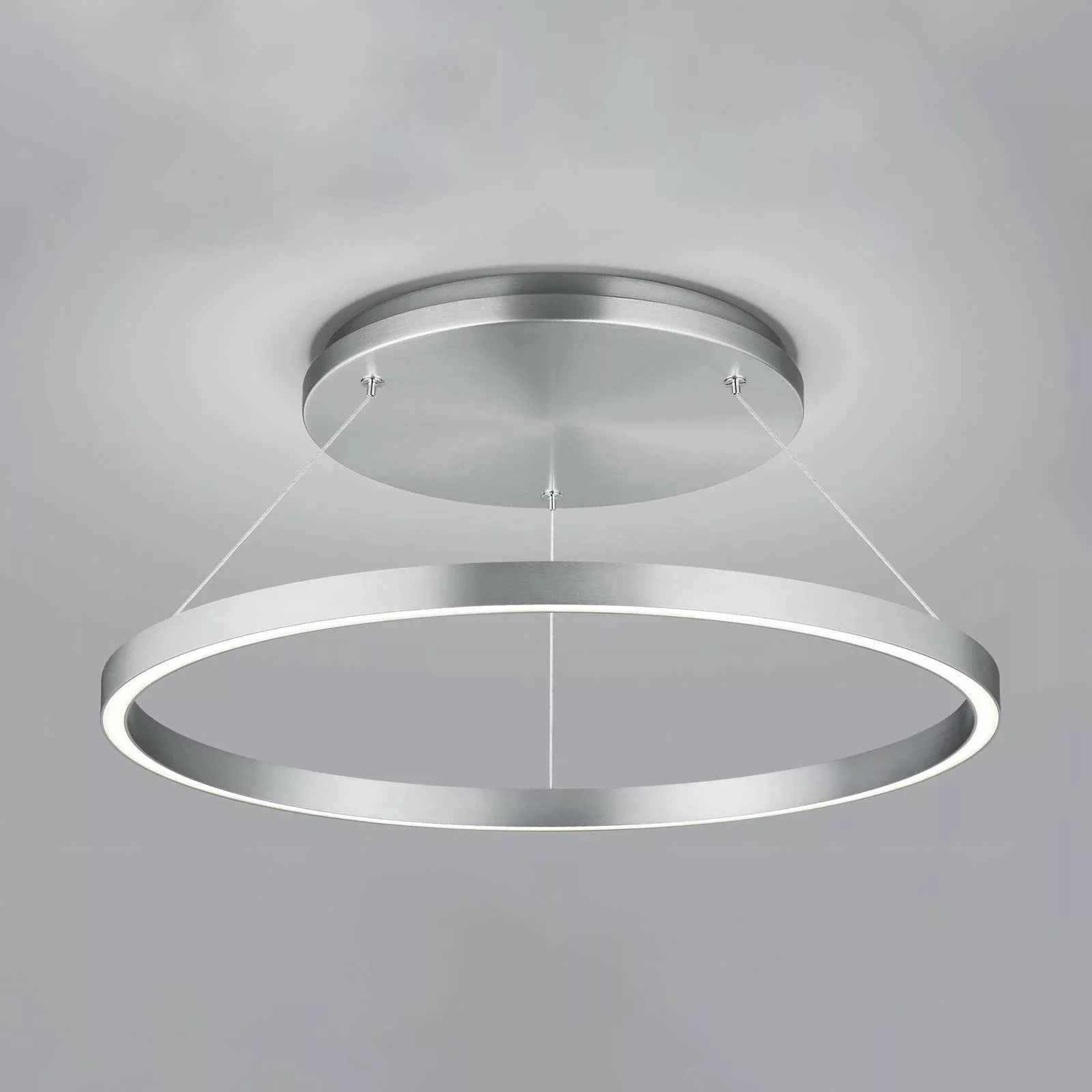LED-Hängeleuchte Lisa-D, ringförmig, nickel matt günstig online kaufen