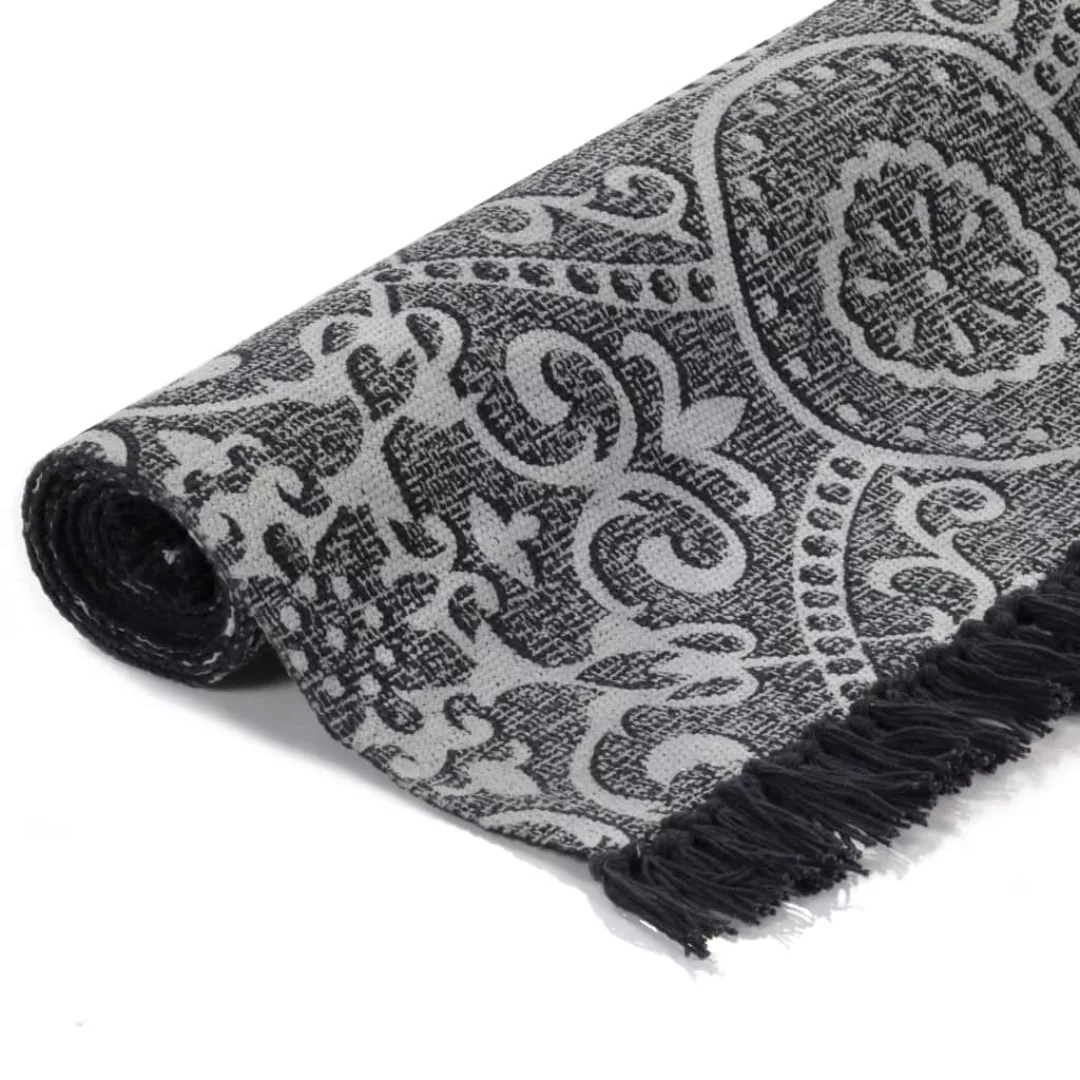 Kelim-teppich Baumwolle 160x230 Cm Mit Muster Grau günstig online kaufen