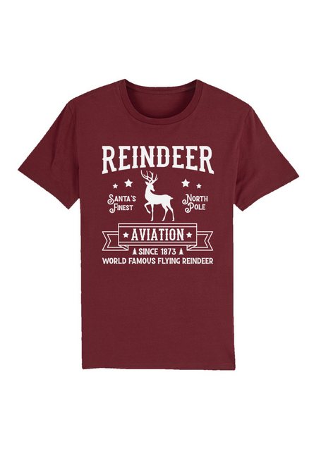 F4NT4STIC T-Shirt Reindeer Aviation Retro Weihnachts Sign Premium Qualität günstig online kaufen