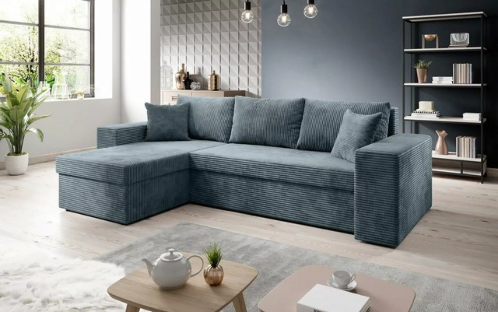 Luxusbetten24 Schlafsofa Designer Sofa Denver, mit Stauraum und Schlaffunkt günstig online kaufen