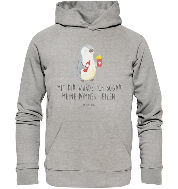 Mr. & Mrs. Panda Hoodie Pinguin Pommes Größe XS - Heather Grey - Geschenk, günstig online kaufen