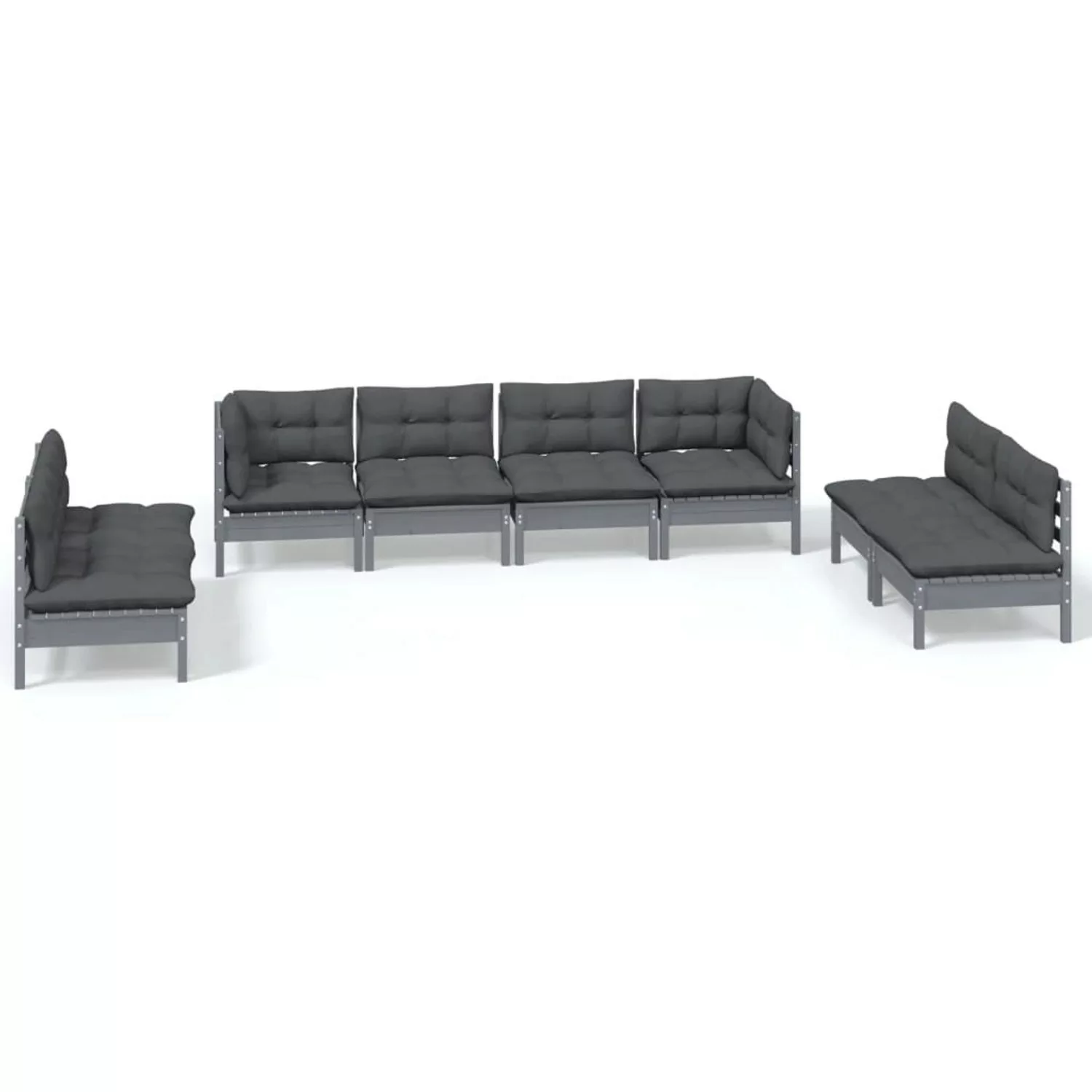 8-tlg. Garten-lounge-set Mit Kissen Kiefer Massivholz günstig online kaufen