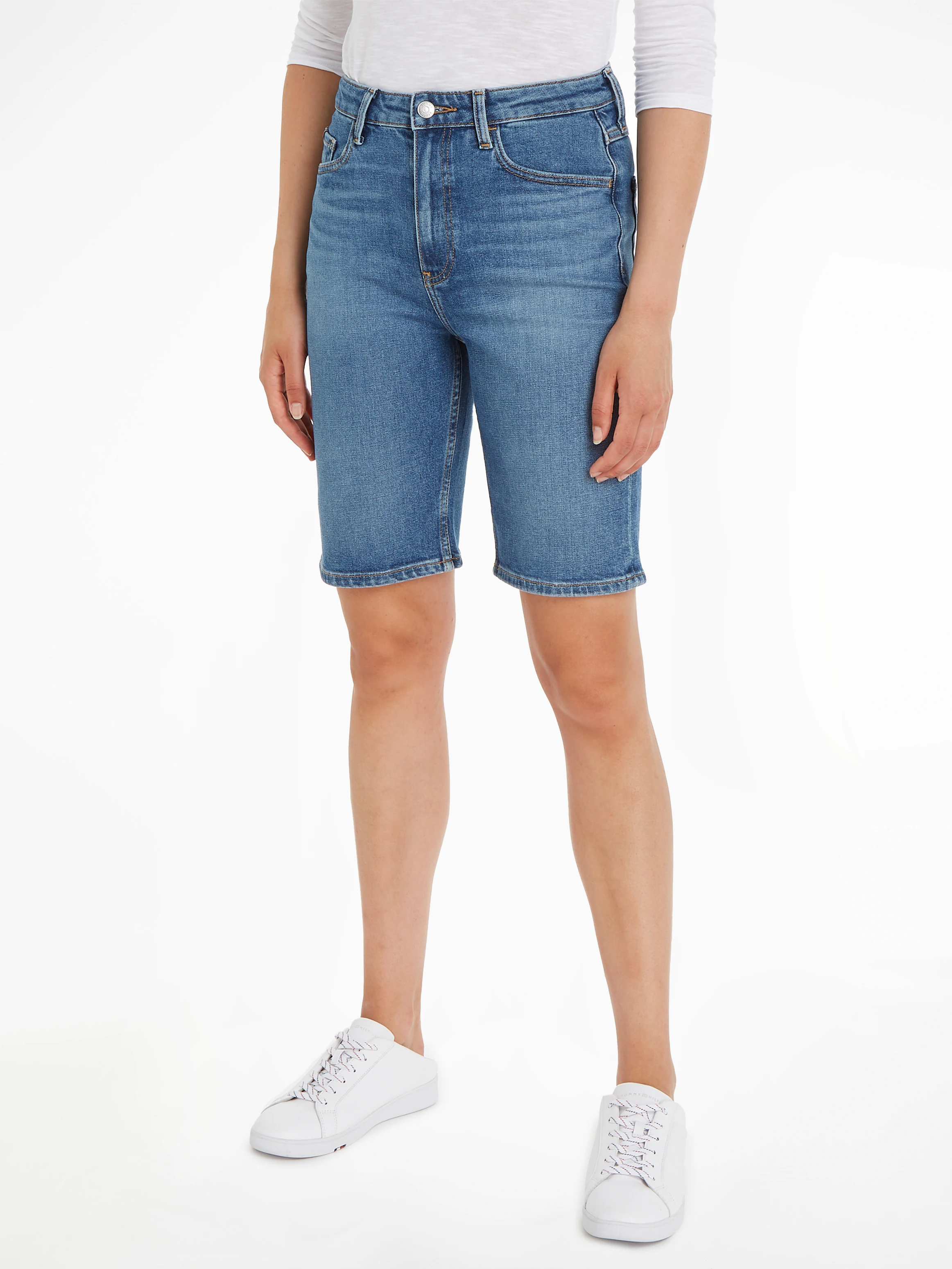 Tommy Hilfiger Shorts "DNM SLIM SHORT HW MEL", in blauer Waschung günstig online kaufen