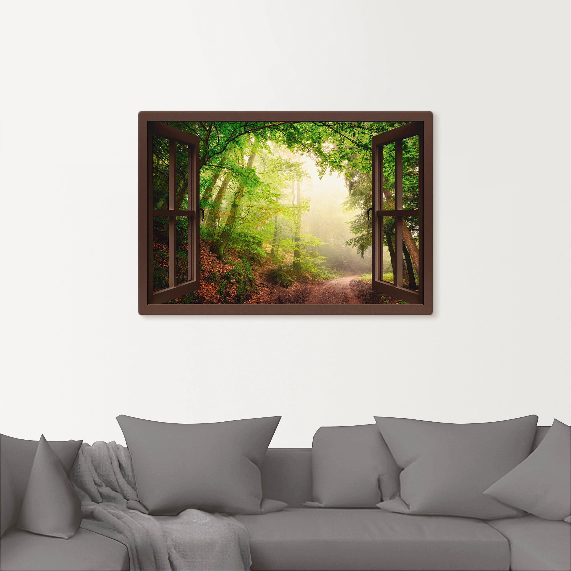 Artland Leinwandbild "Torbögen durch Bäume, braun", Wald, (1 St.), auf Keil günstig online kaufen