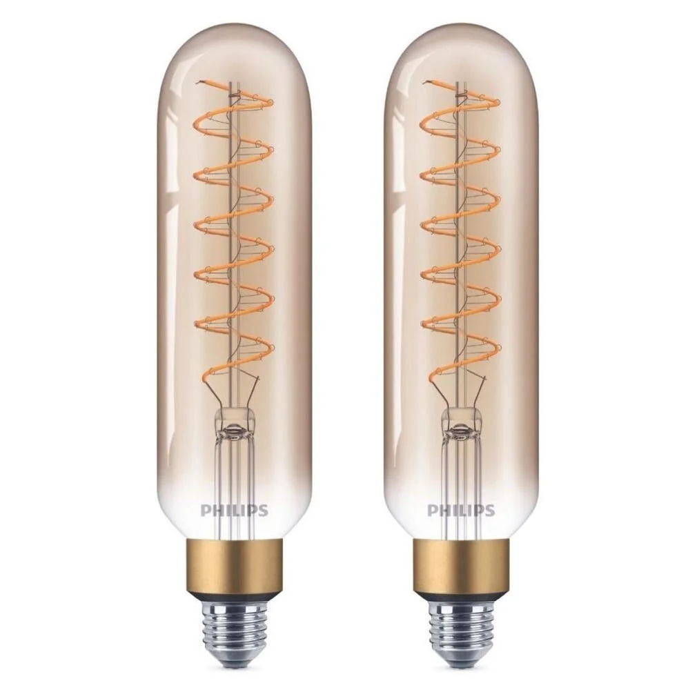 Philips LED Lampe ersetzt 40W, E27 Röhrenform T65, gold, warmweiß, 470 Lume günstig online kaufen