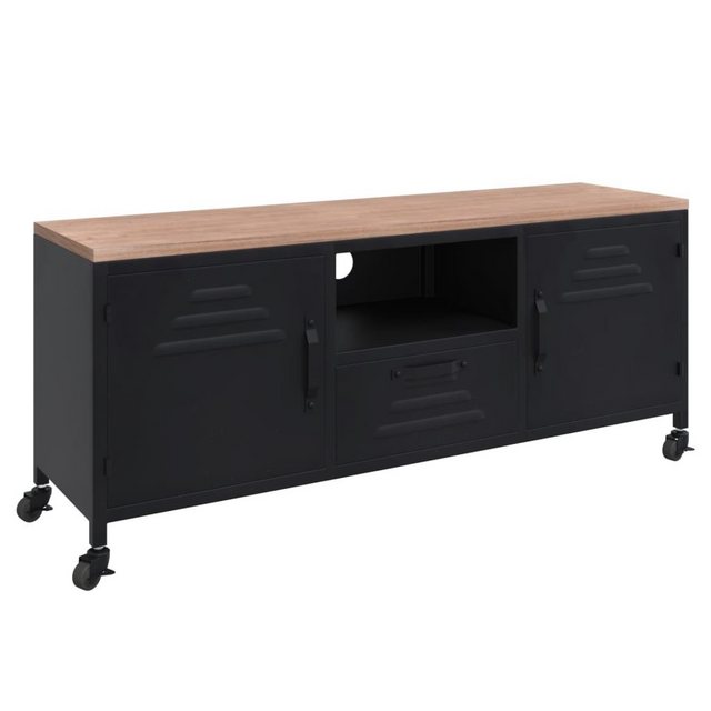 vidaXL TV-Schrank TV-Schrank Schwarz 110x30x43 cm Eisen und Massivholz Tann günstig online kaufen