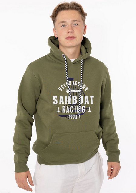 Zwillingsherz Hoodie "Sailboat Racing" mit Fronttaschen und Kordel günstig online kaufen