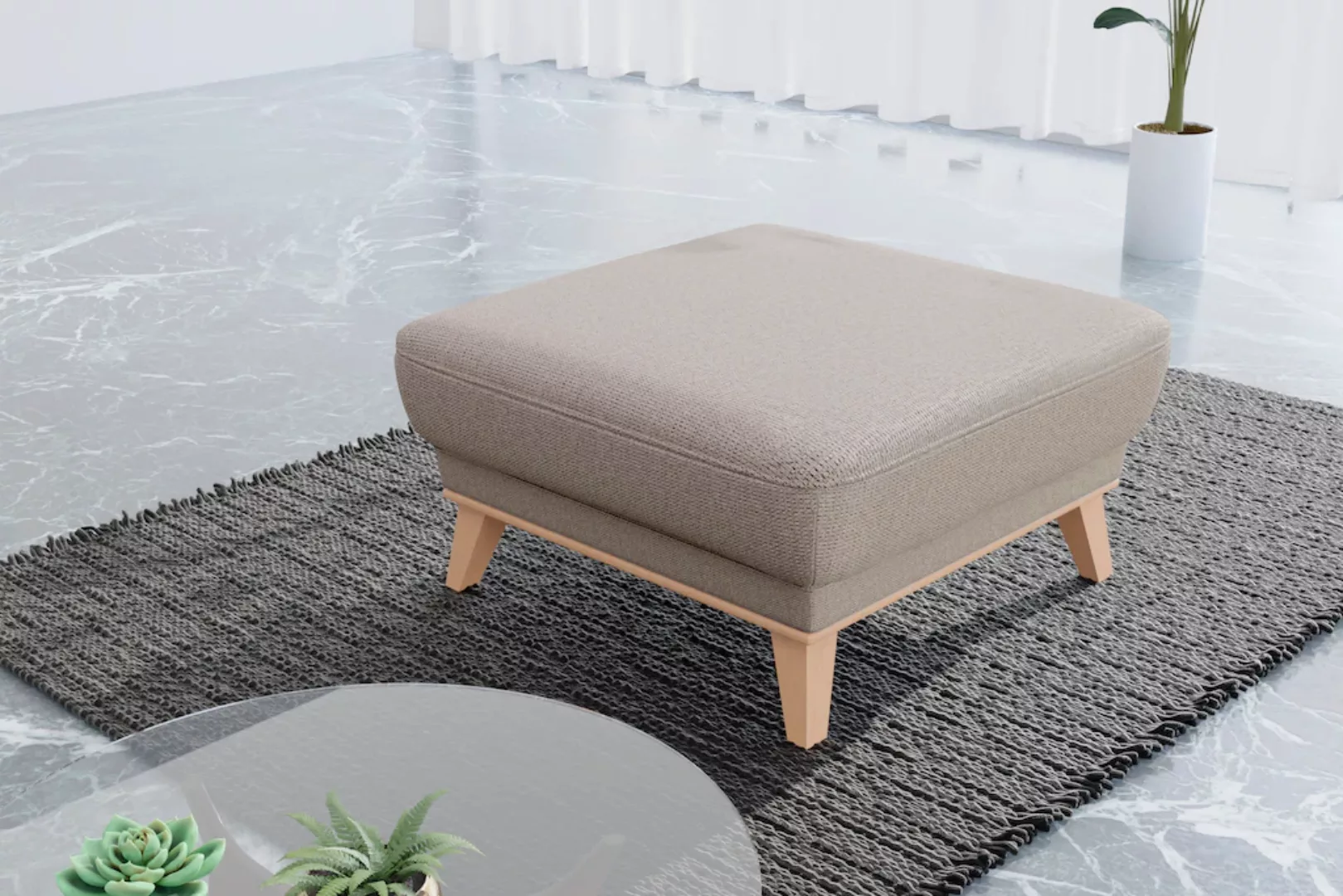 sit&more Polsterhocker "Lavida", Mit elegantem Holzrahmen günstig online kaufen