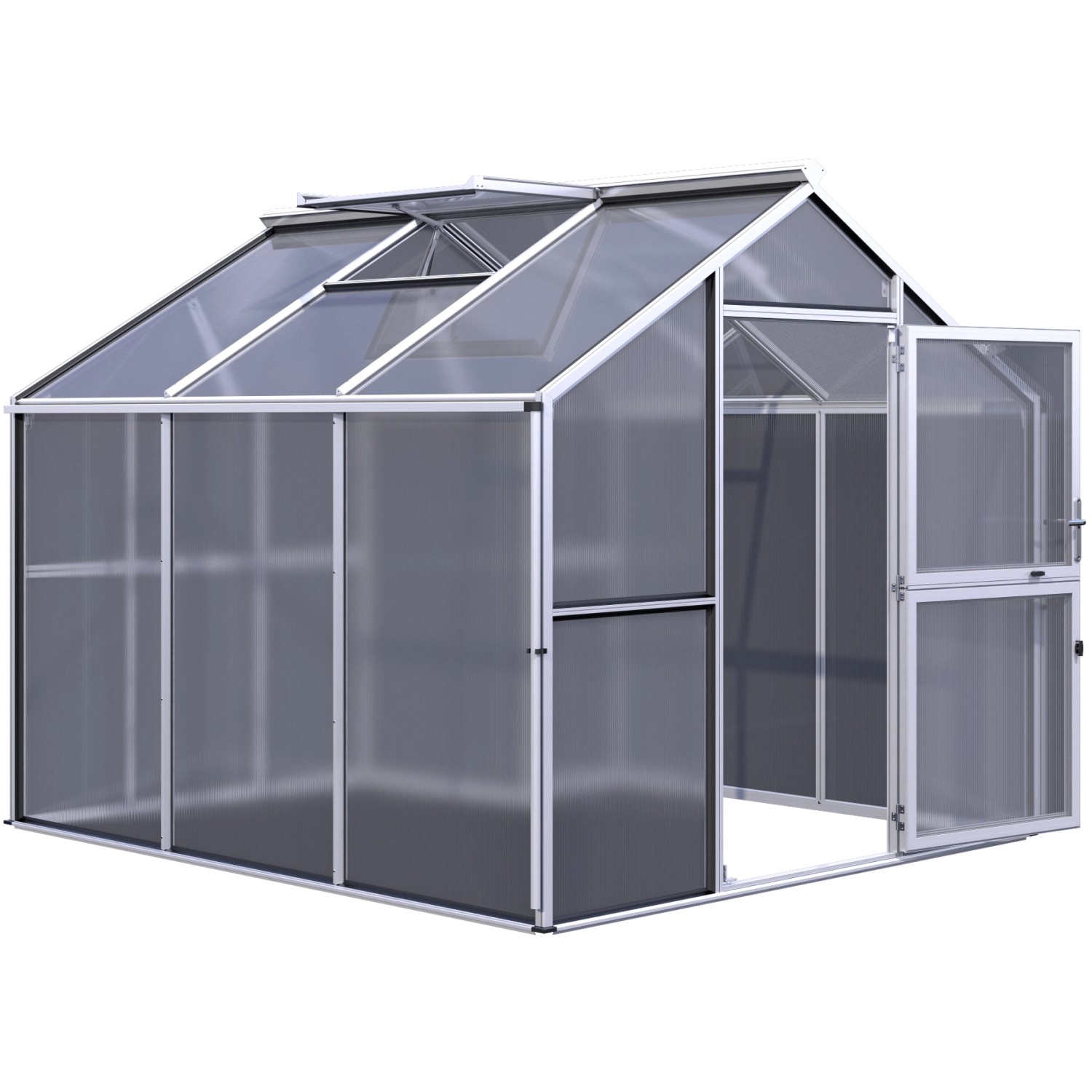 KGT Gewächshaus Novum III Aluminiumfarben 8,4 m² günstig online kaufen