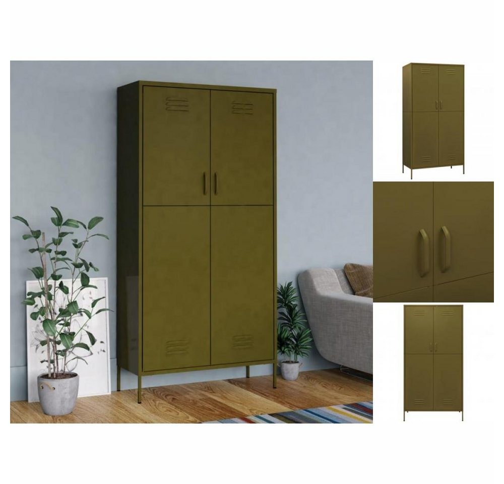 vidaXL Spind Kleiderschrank Spind Olivgrün 90x50x180 cm Stahl günstig online kaufen