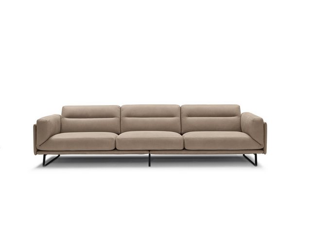 Xlmoebel Sofa Luxuriöses Designsofa aus Leder in Beige für vier Personen., günstig online kaufen