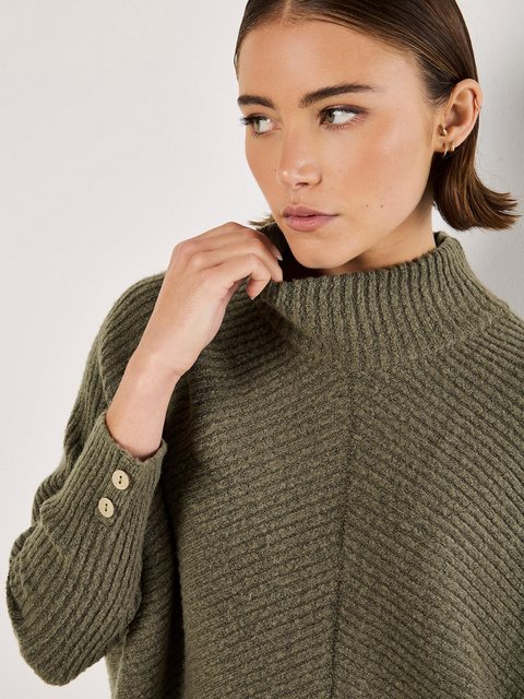 Apricot Strickpullover Oversized-Pullover, mit Stehkragen günstig online kaufen