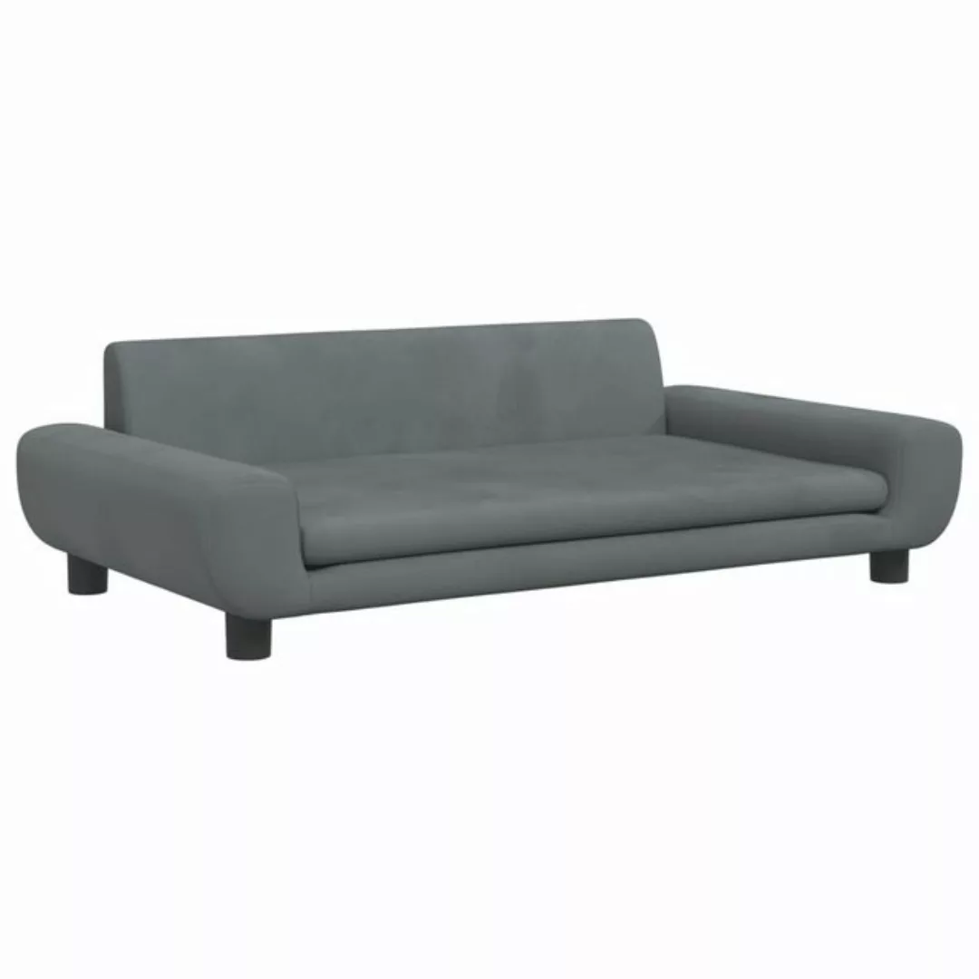 vidaXL Kindersofa Kindersofa Dunkelgrau 100x54x33 cm Samt Kindercouch Kinde günstig online kaufen