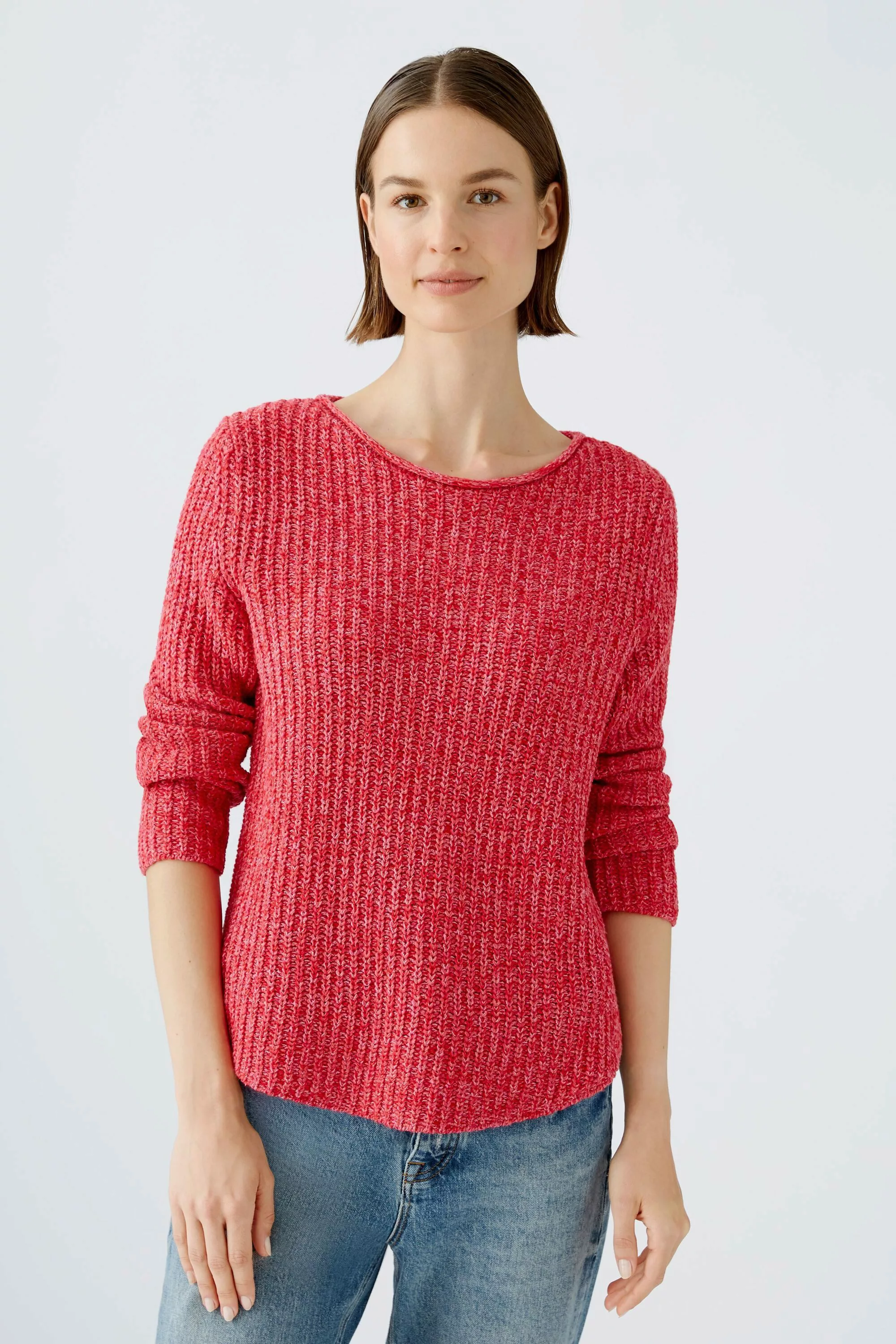 Oui Rundhalspullover NAOLIN Pullover Baumwollmischung günstig online kaufen