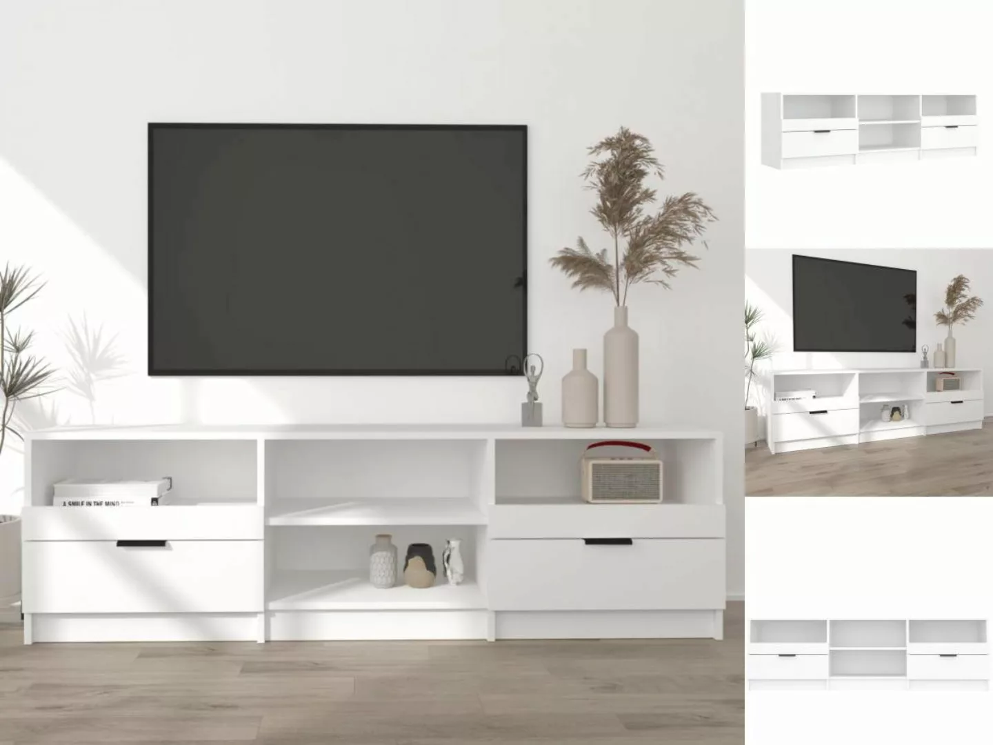 vidaXL TV-Schrank TV-Schrank Weiß 150x33,5x45 cm Spanplatte Lowboard günstig online kaufen