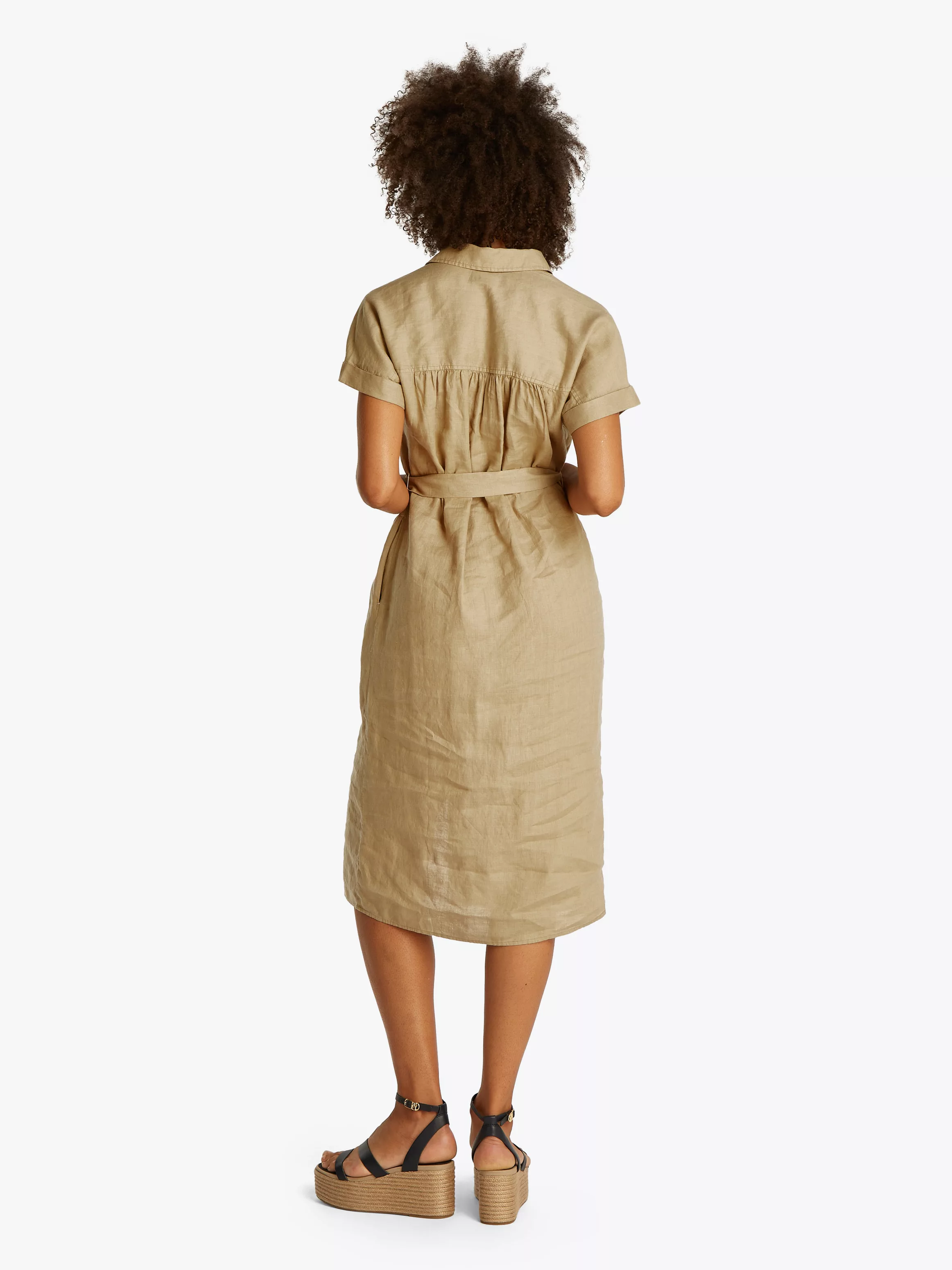 Tommy Hilfiger Hemdblusenkleid "ESS LINEN BELTED S/S MIDI DRESS", mit Gürte günstig online kaufen