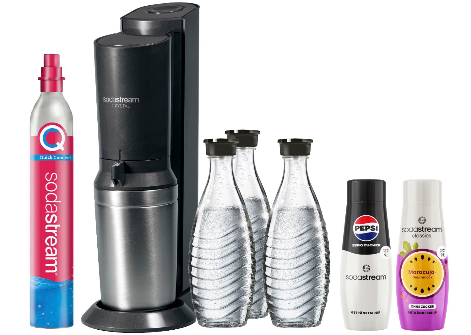 SodaStream Wassersprudler »SodaStream CRYSTAL 3.0 mit 3 Glaskaraffen, 1 CO2 günstig online kaufen