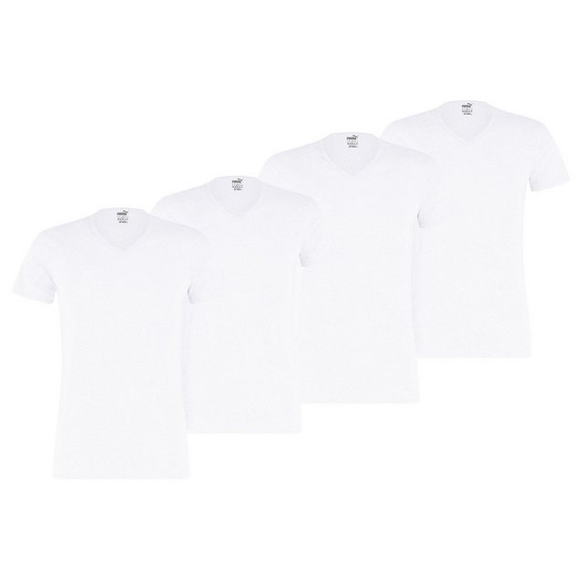 PUMA T-Shirt Herren T-Shirt, 4er Pack - Basic V-Neck günstig online kaufen