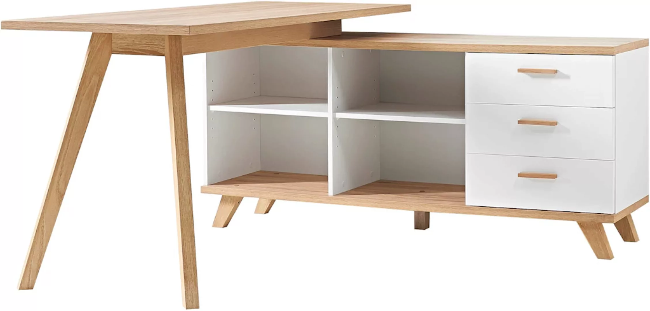 GERMANIA Eckschreibtisch "Oslo", mit integriertem Sideboard günstig online kaufen