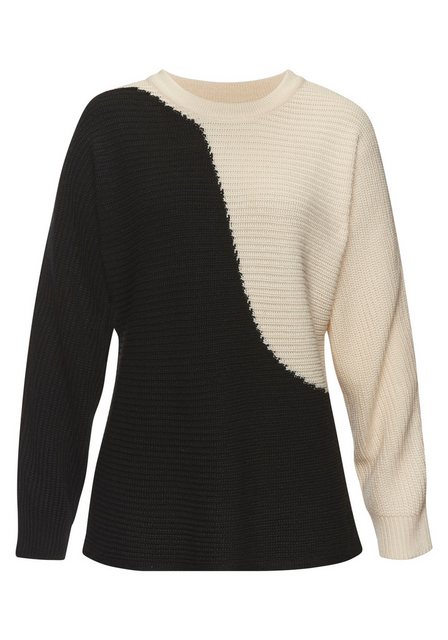 Vivance Strickpullover in Colorblock-Optik, Rundhals günstig online kaufen