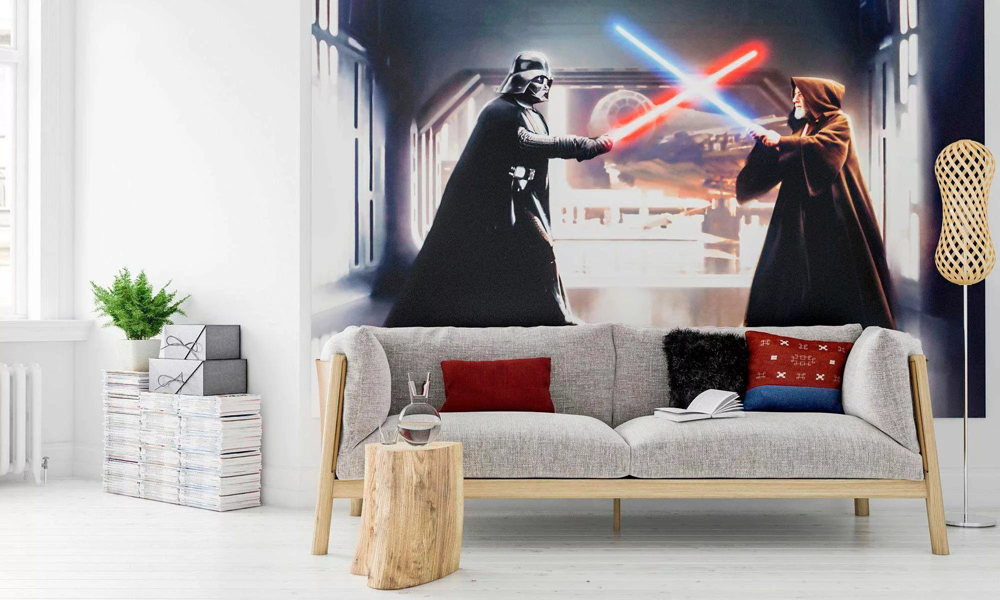 Komar Vliestapete »Star Wars Vader vs. Kenobi«, 300x200 cm (Breite x Höhe), günstig online kaufen