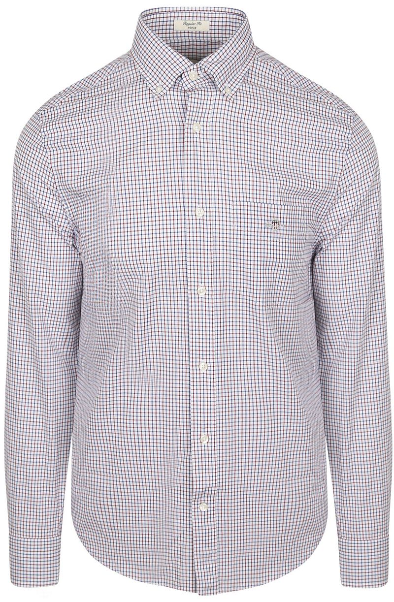 Gant Casual Hemd Poplin Blau Rot kariert  - Größe XXL günstig online kaufen