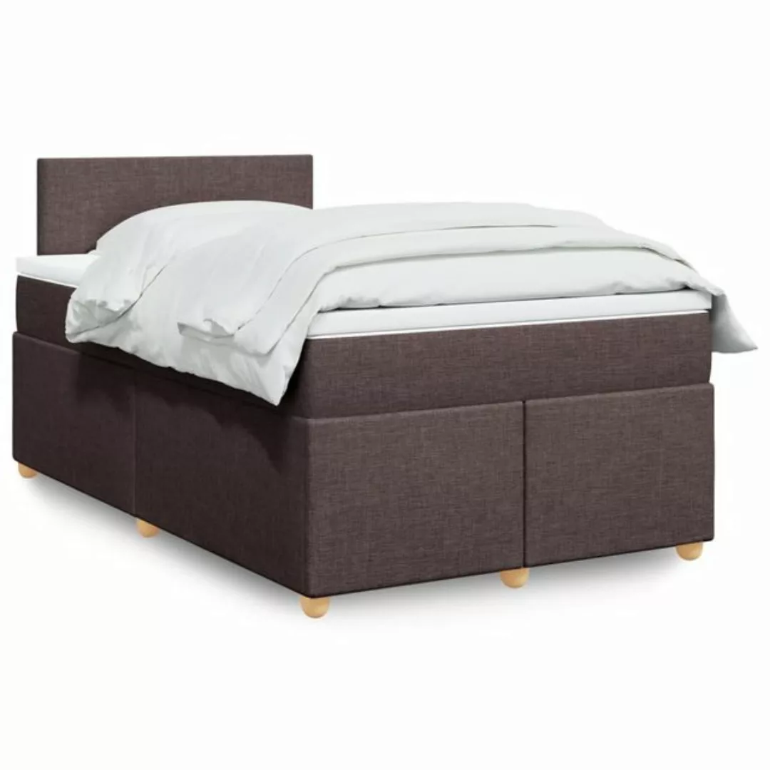 vidaXL Boxspringbett, Boxspringbett mit Matratze Dunkelbraun 120x190 cm Sto günstig online kaufen