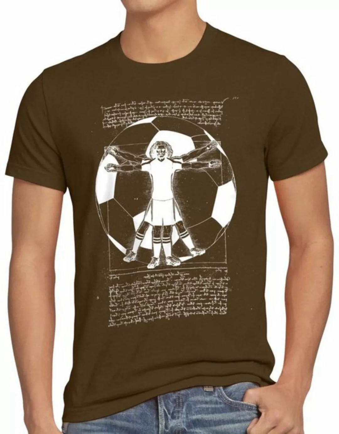 style3 T-Shirt Vitruvianischer Fußballer spieler mannschaft leonardo da vin günstig online kaufen