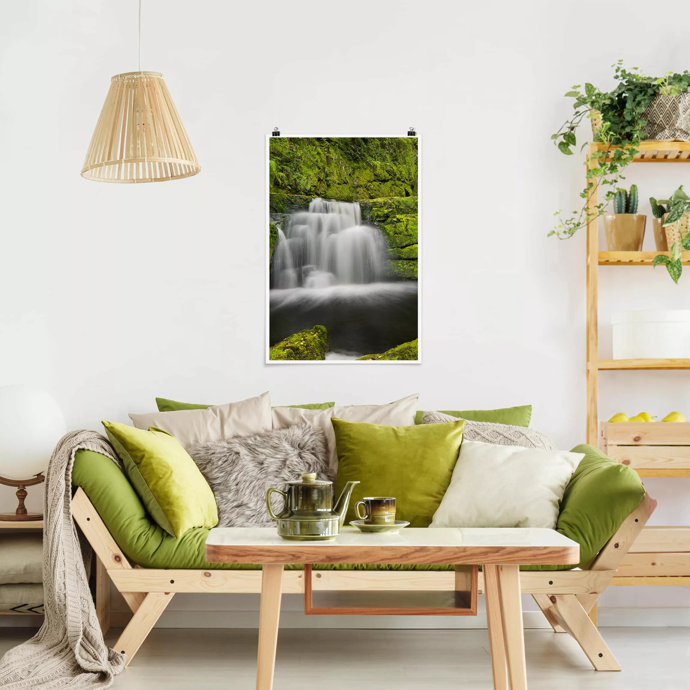 Poster - Hochformat Lower McLean Falls in Neuseeland günstig online kaufen