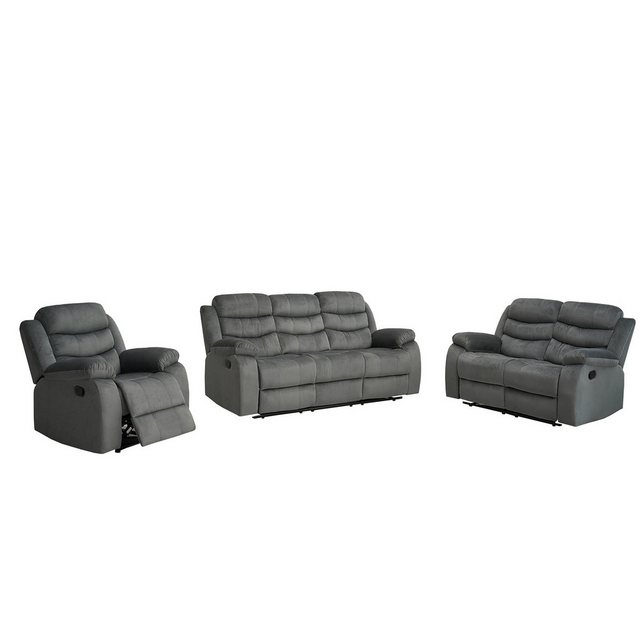 HTI-Living Ecksofa Sofagarnitur Grau Kirwall, Set 3 Teile, Couch Zweisitzer günstig online kaufen