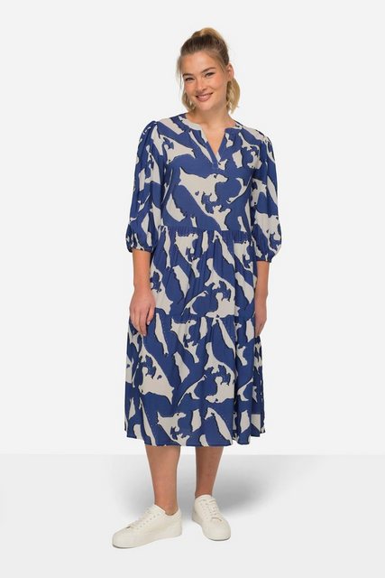 Laurasøn Midikleid Kleid A-Line allover Print Tunika-Ausschnitt günstig online kaufen