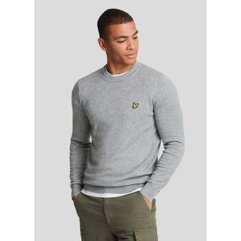 Lyle & Scott  Pullover Cotton merino crew neck jumper - Mid Grey Marl günstig online kaufen