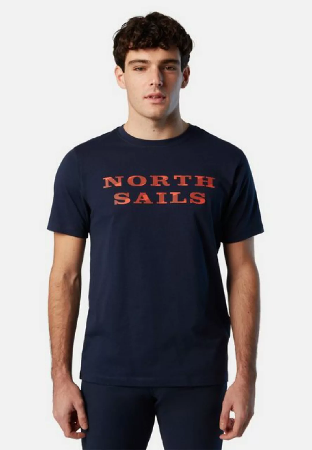 North Sails T-Shirt T-Shirt mit Brustaufdruck Ton-in-Ton-Nähte günstig online kaufen