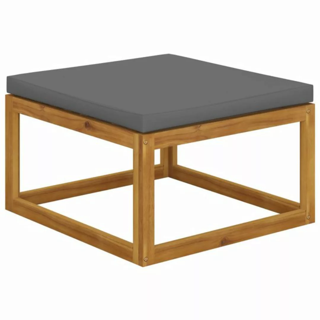 vidaXL Sofaelement Hocker mit Dunkelgrauem Kissen Massivholz (1 St) günstig online kaufen