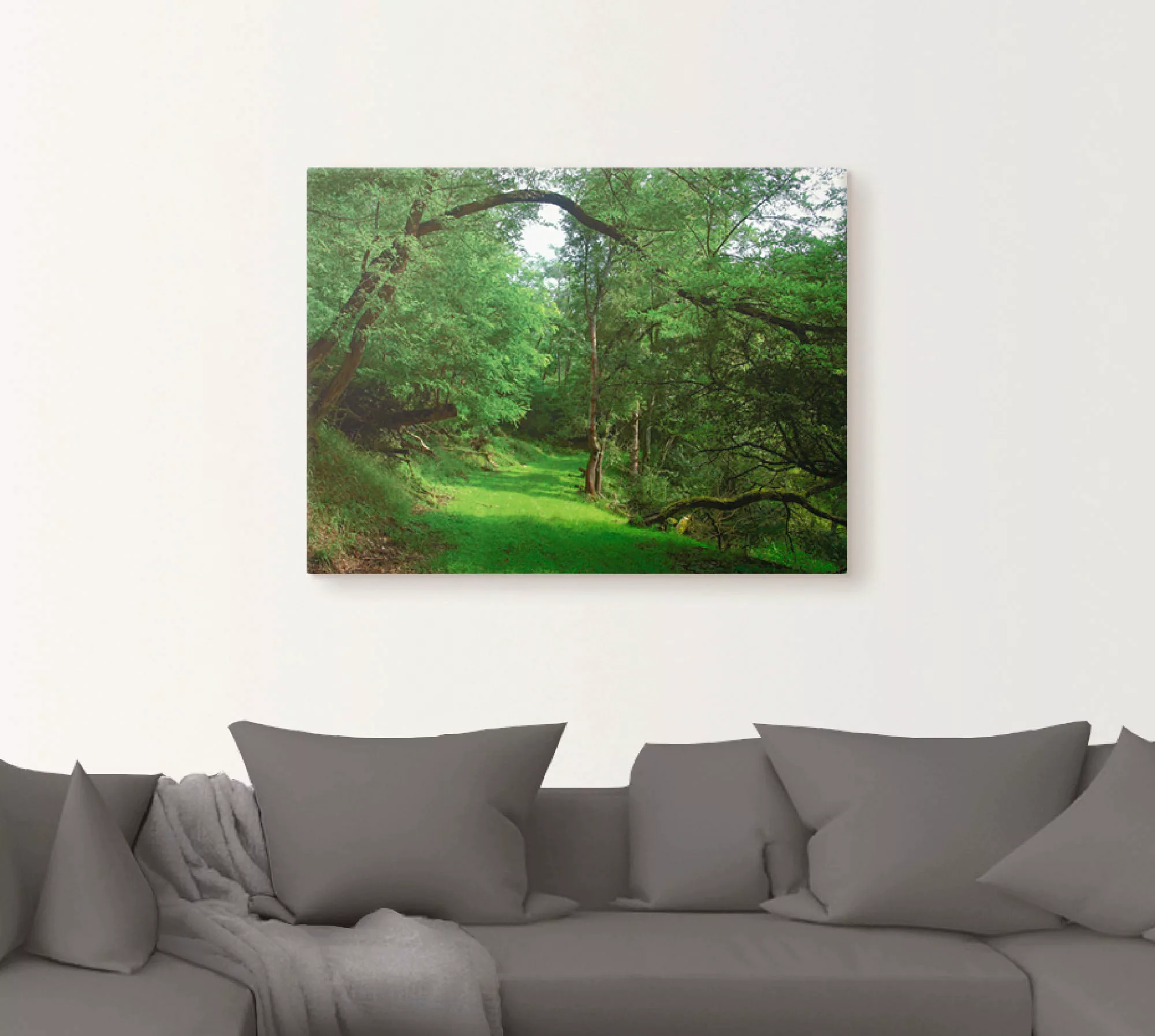 Artland Wandbild »Grüner Weg durch den Wald«, Wald, (1 St.), als Leinwandbi günstig online kaufen