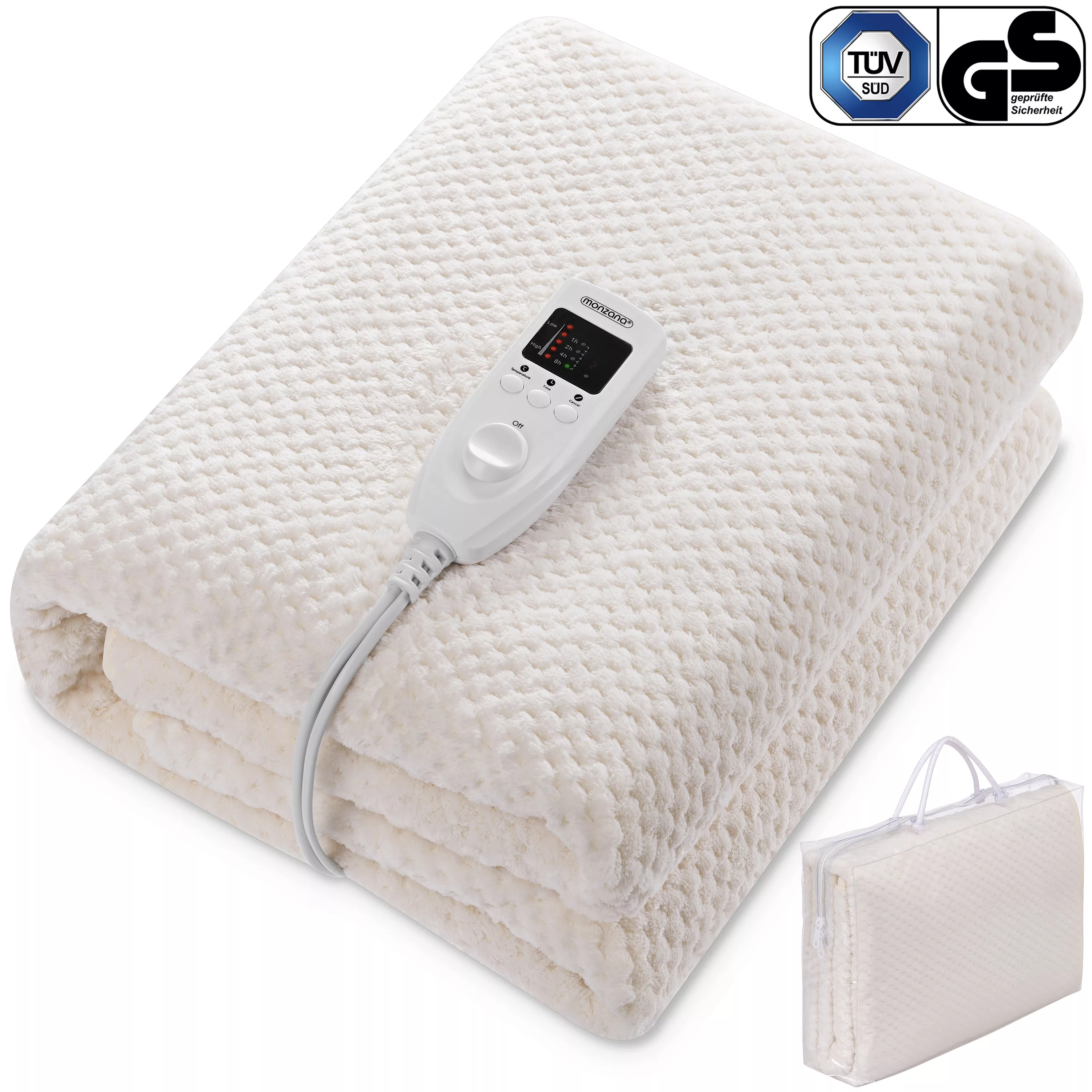 Heizdecke Wärmeunterbett Creme 150x80cm Abschaltautomatik günstig online kaufen