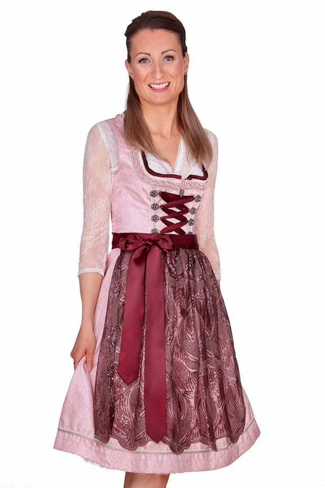 MarJo Dirndl Midi Dirndl 2tlg. - DILARA - rosa/bordeaux günstig online kaufen