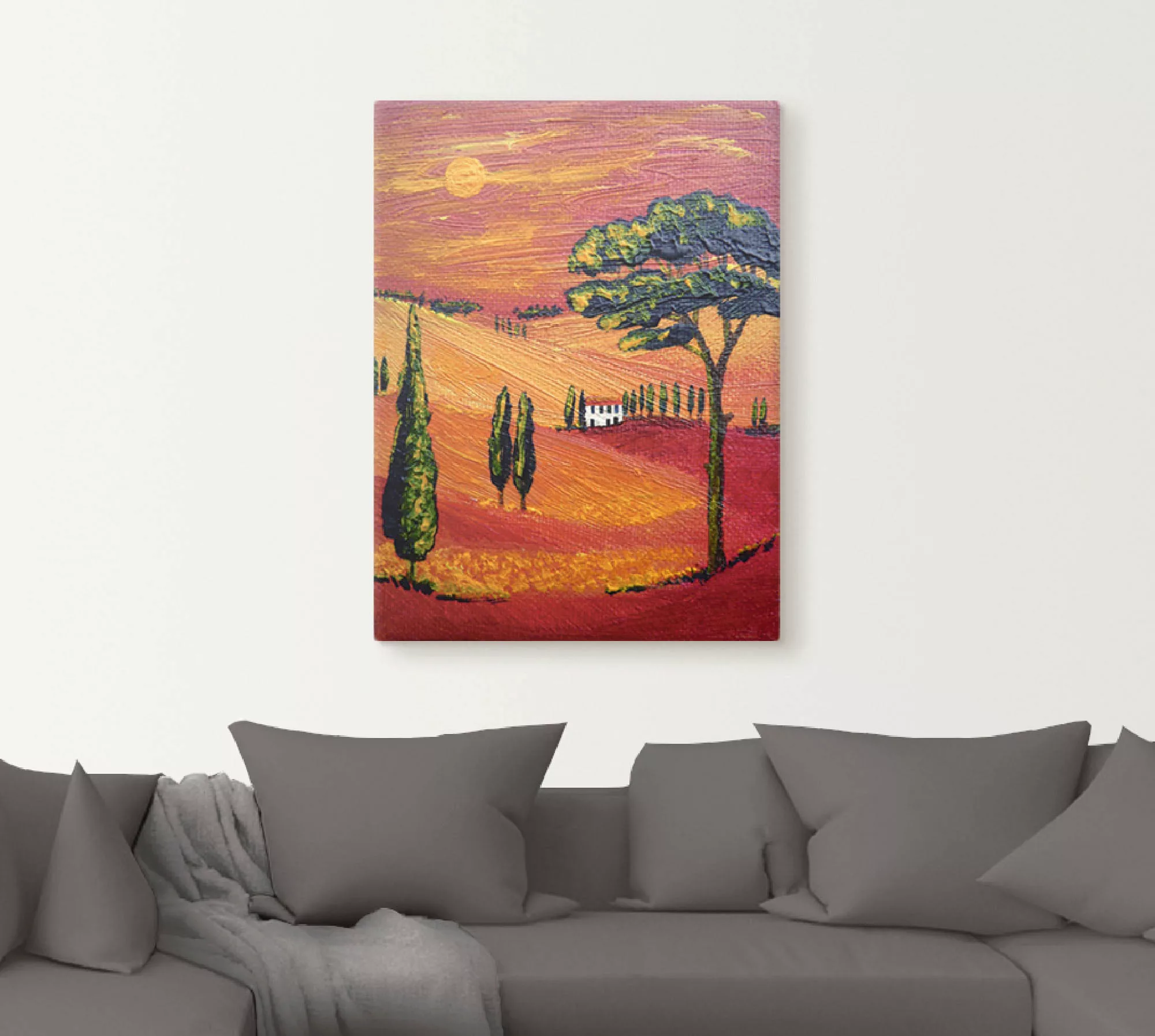 Artland Leinwandbild "Irgendwo in der Toskana/Toscana", Sonnenaufgang & -un günstig online kaufen