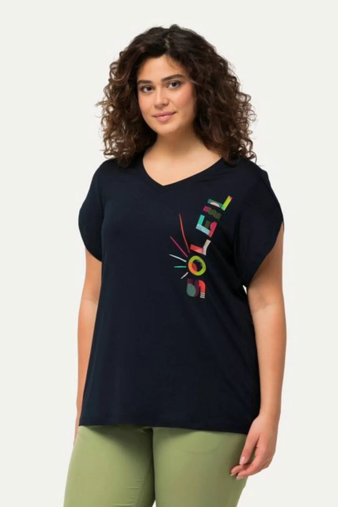 Ulla Popken Rundhalsshirt Funktions-Shirt Soleil Classic V-Ausschnitt günstig online kaufen