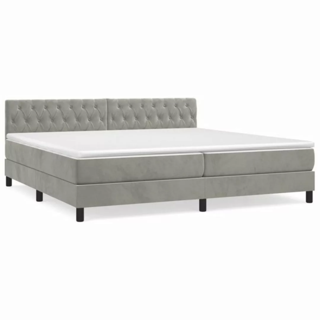 vidaXL Boxspringbett Boxspringbett mit Matratze Dunkelgrau 200x200 cm Samt günstig online kaufen