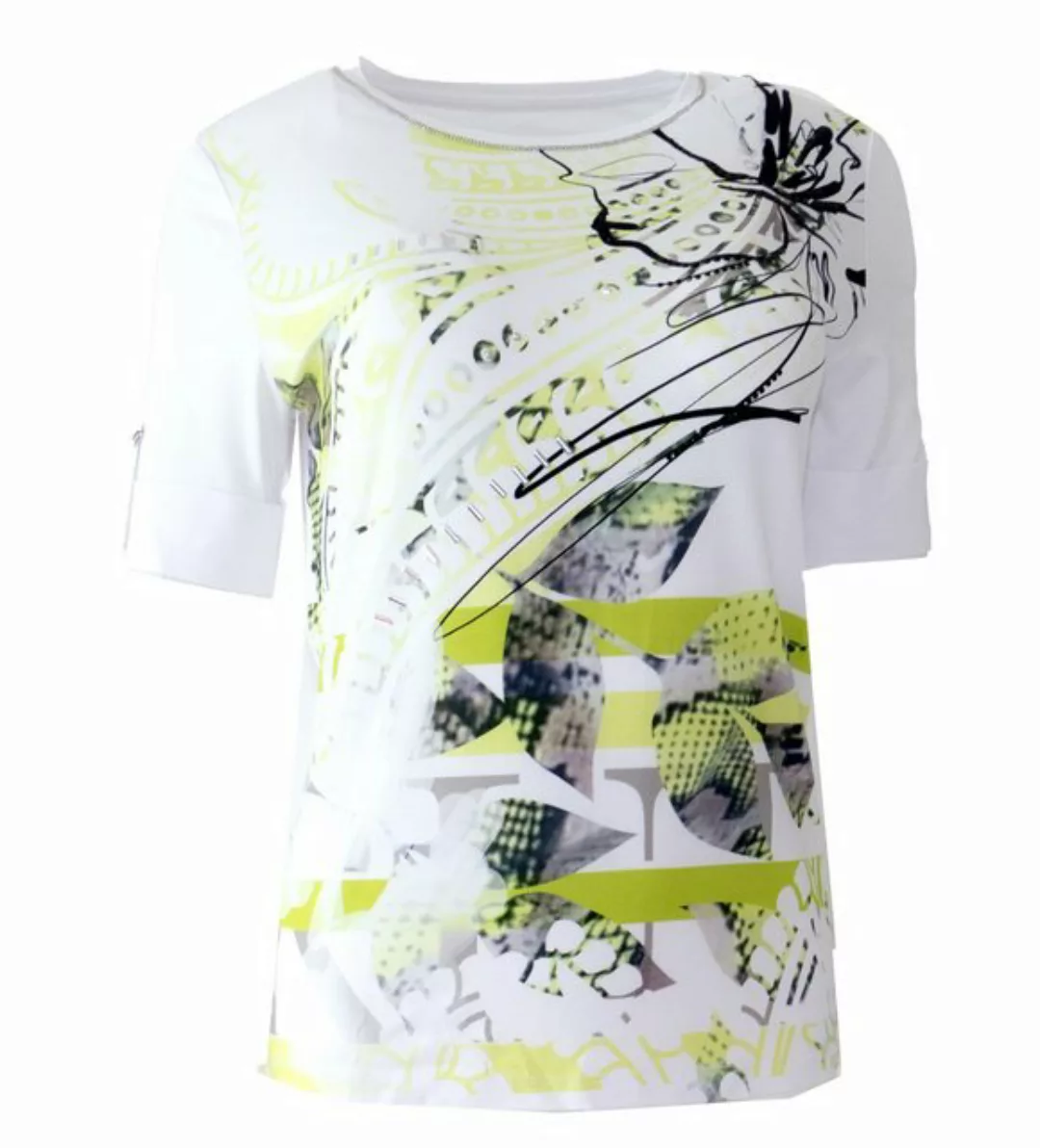 Passioni Print-Shirt Sommer T-Shirt mit abstraktem Print mit Rundhalsaussch günstig online kaufen