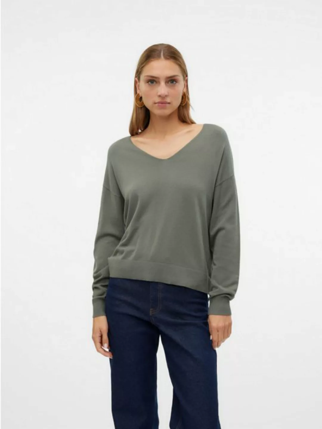 Vero Moda V-Ausschnitt-Pullover VMBREEZE LS V-NECK PULLOVER GA BOO günstig online kaufen