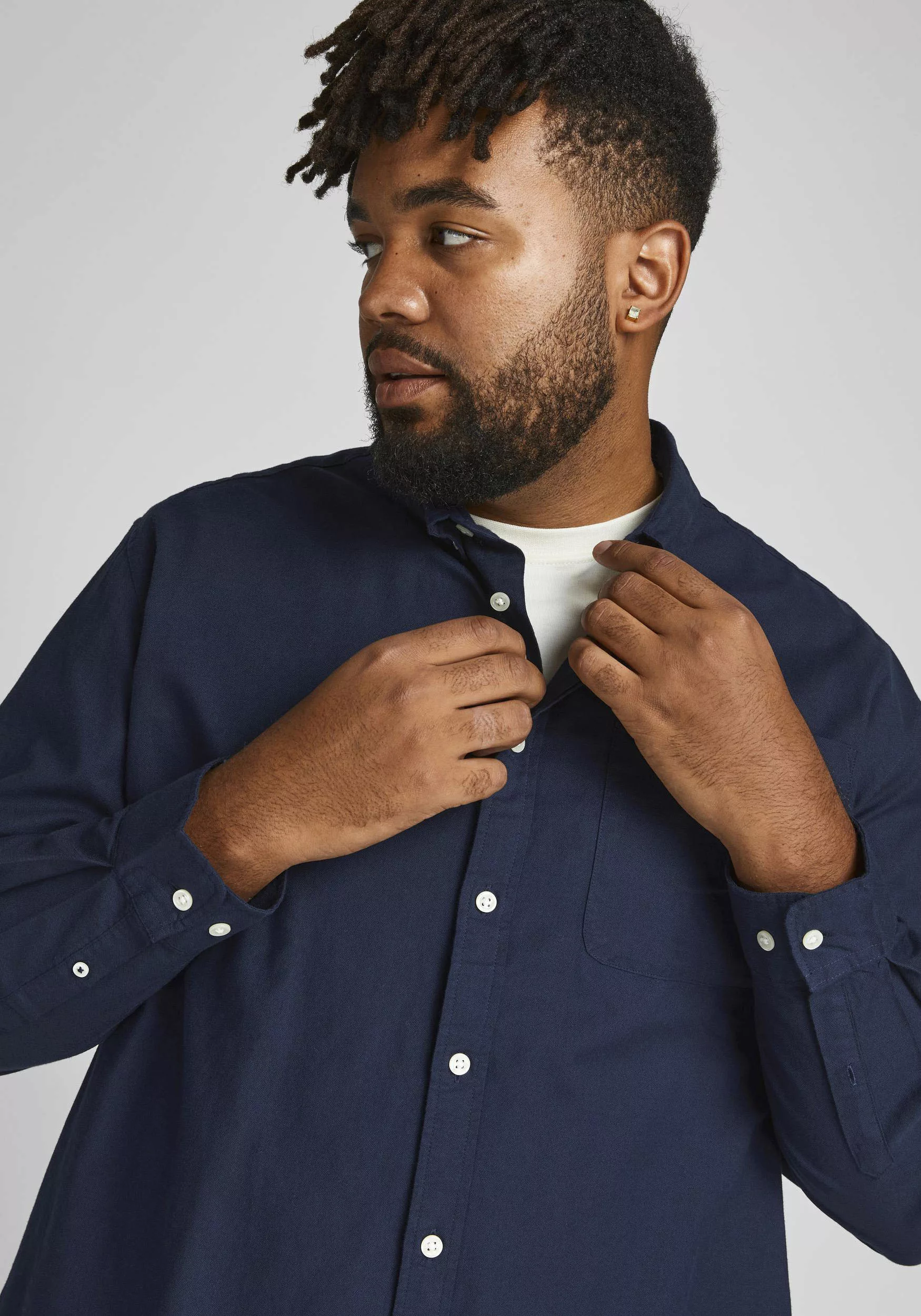 Jack & Jones Herren Freizeit Hemd JJEOXFORD Comfort Fit Plussize günstig online kaufen