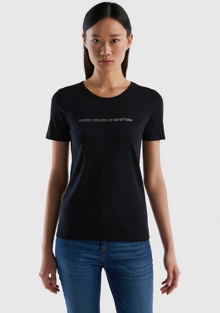 United Colors of Benetton T-Shirt (1-tlg) mit glitzerndem Druck günstig online kaufen