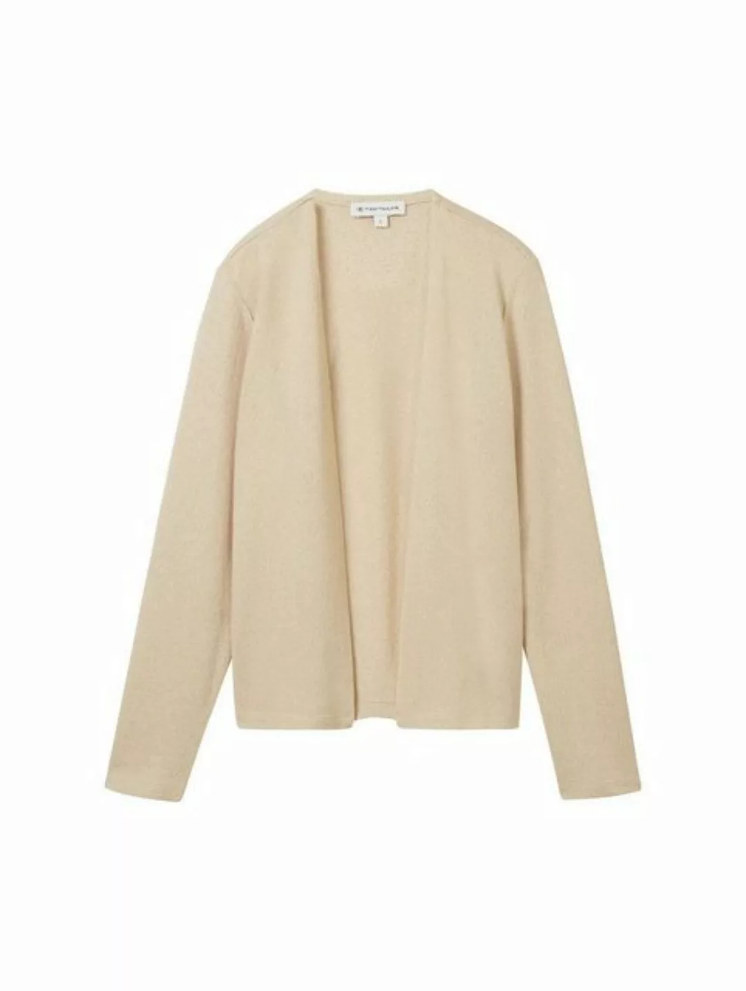 TOM TAILOR Langarmshirt T-shirt cardigan, Sandy Beige Melange günstig online kaufen