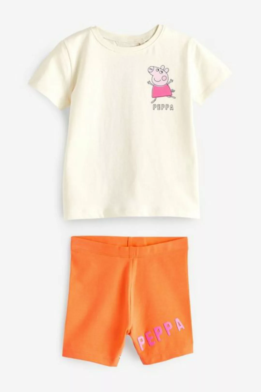 Next T-Shirt & Shorts Peppa Pig Kurzarm-T-Shirt und Radlershorts im Set (2- günstig online kaufen