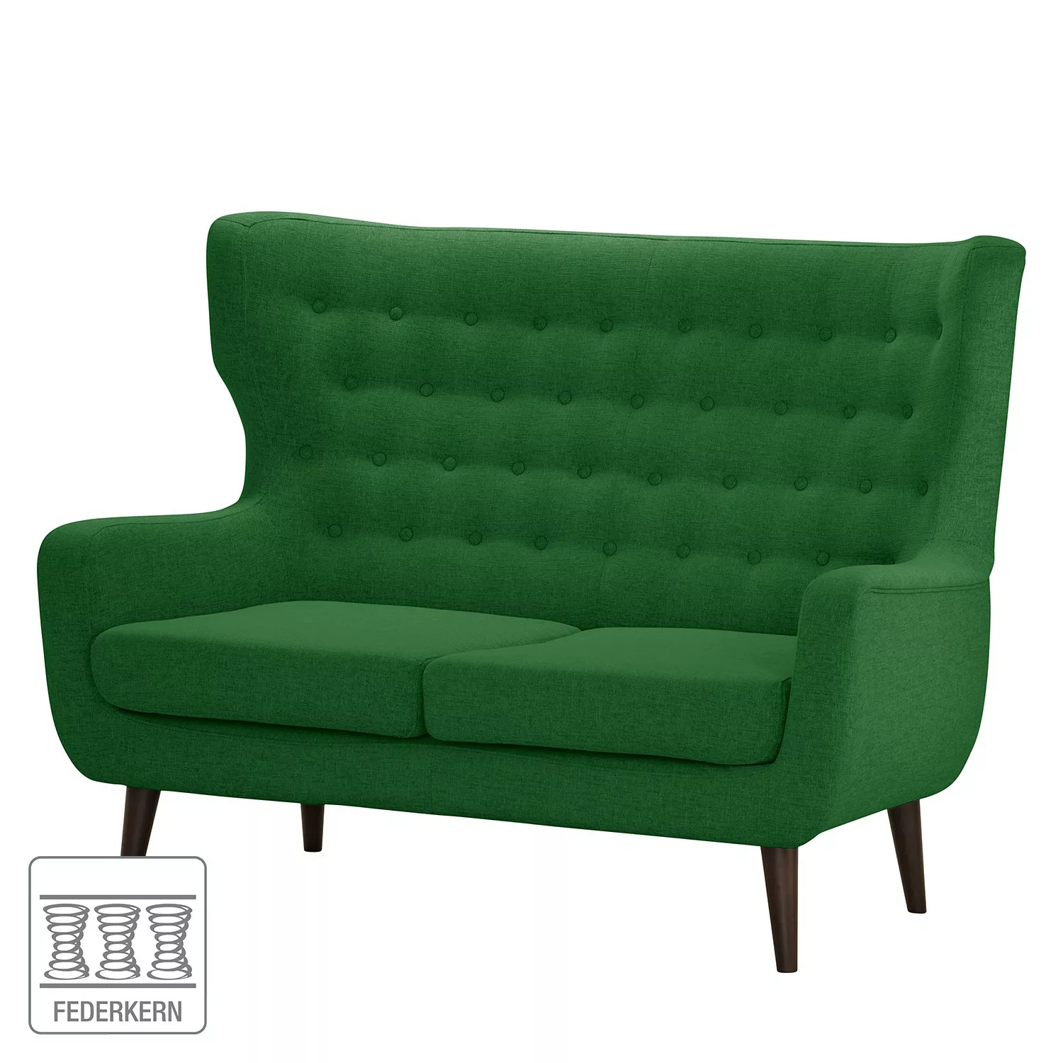 home24 Norrwood Sofa Boyka II 2-Sitzer Grün Webstoff 144x88x105 cm günstig online kaufen