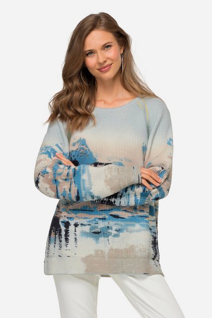 Laurasøn Strickpullover Pullover maritimer Allover Print Rundhals Langarm günstig online kaufen