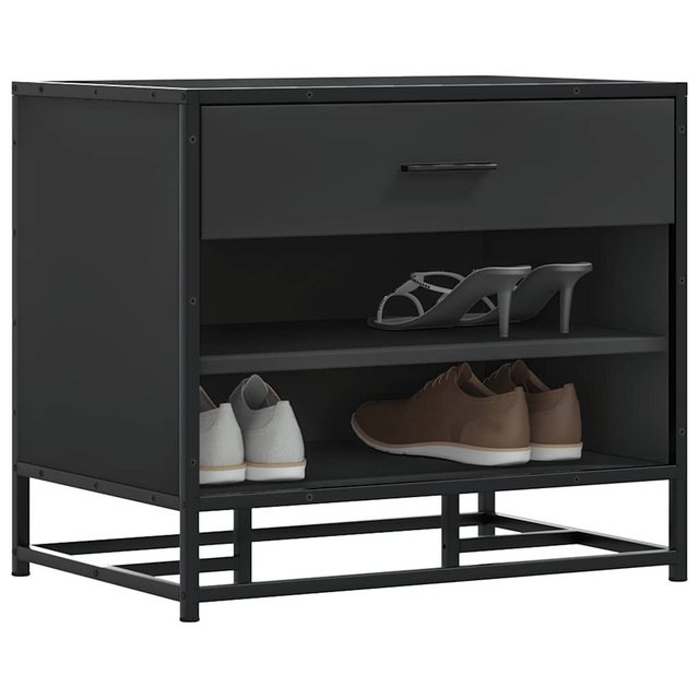 vidaXL Schuhschrank Schuhbank Schwarz 60x40x53,5 cm Holzwerkstoff und Metal günstig online kaufen