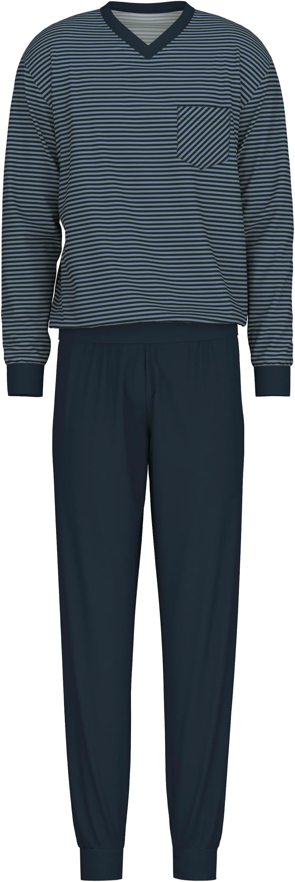 CALIDA Pyjama "Relax Streamline", (Packung, 2 tlg.), Longsleeve mit V-Neck günstig online kaufen